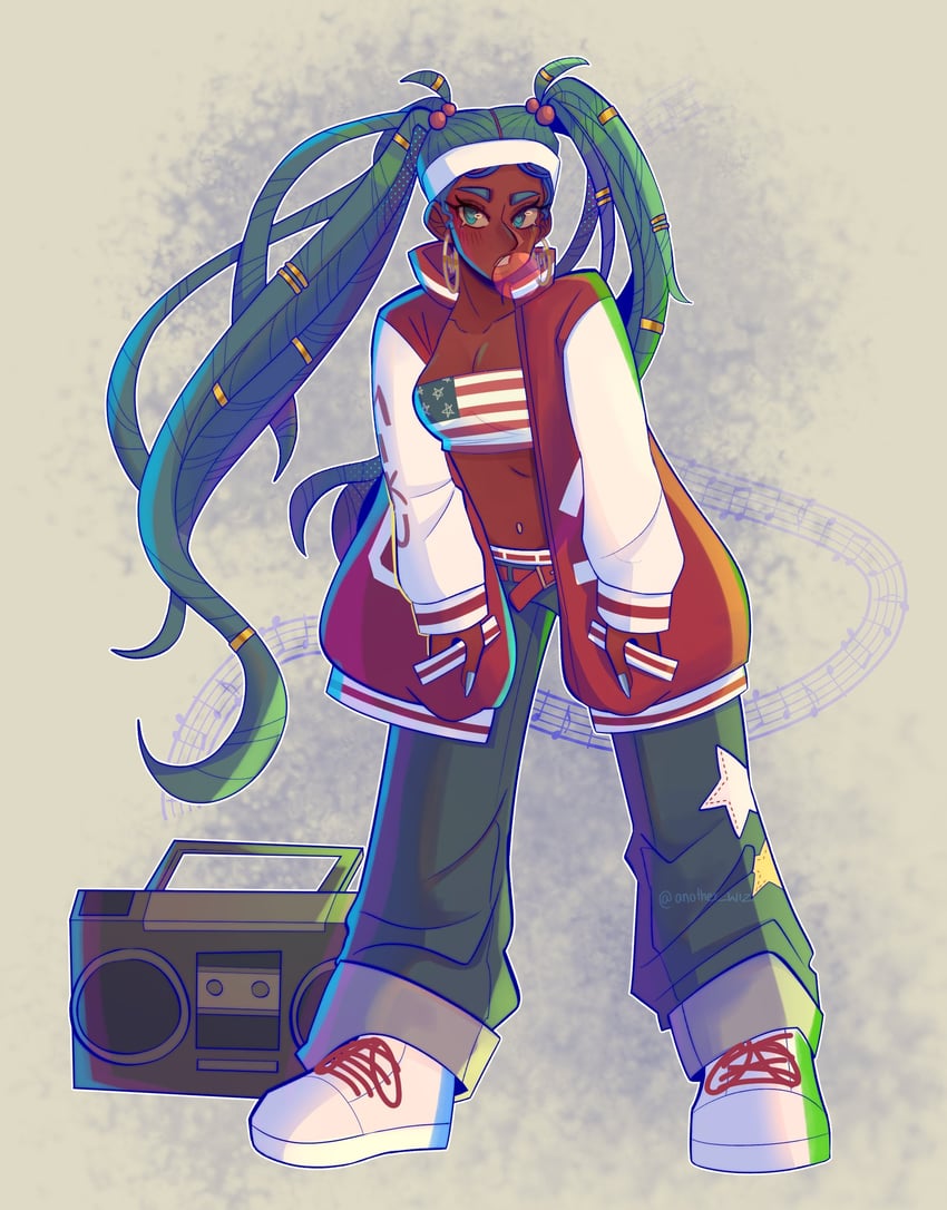 hatsune miku and american miku (vocaloid) drawn by another_wiz