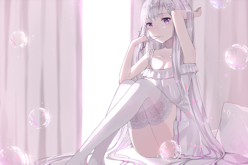 emilia (re:zero kara hajimeru isekai seikatsu) drawn by levi9452