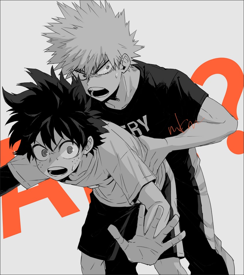 midoriya izuku and bakugou katsuki (boku no hero academia) drawn by mkm_(mkm_storage)