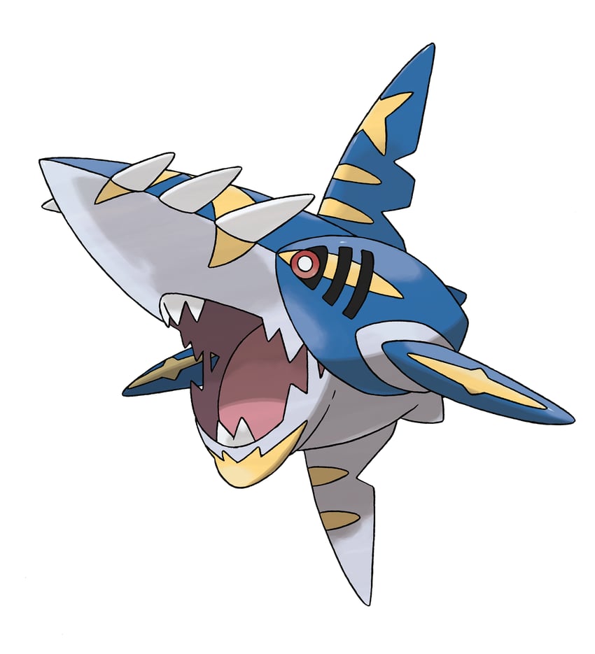 sharpedo and mega sharpedo (pokemon and 1 more) drawn by sugimori_ken
