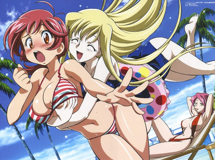 aoi anna, aoi kiriko, and mira ackerman (megami magazine and 1 more) drawn by kimura_takahiro