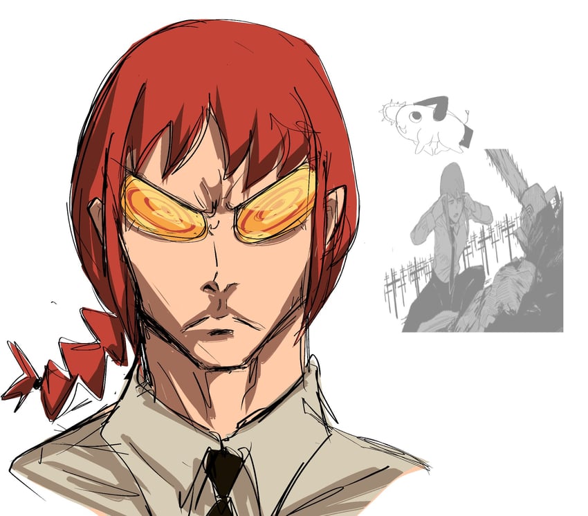 makima, denji, pochita, and invincible (chainsaw man and 1 more) drawn by h0ney606