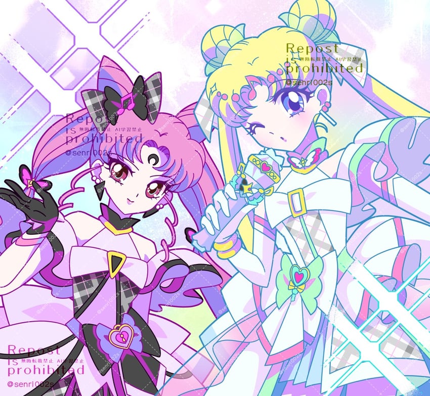 tsukino usagi, chibi usa, princess serenity, and black lady (bishoujo senshi sailor moon and 1 more) drawn by senri_bunny