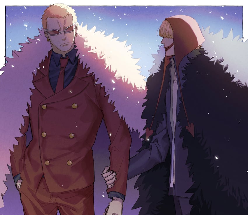 donquixote doflamingo and donquixote rocinante (one piece) drawn by dareka_25