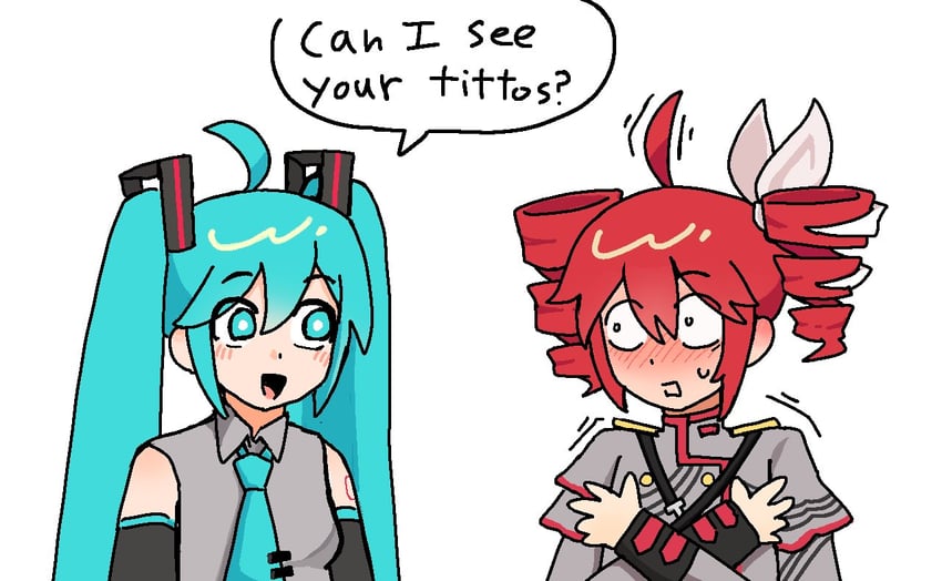 hatsune miku and kasane teto (vocaloid and 2 more) drawn by sea_skull