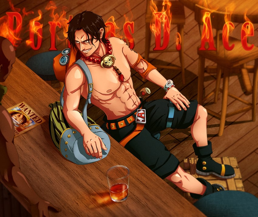 portgas d. ace (one piece) drawn by corey_miller