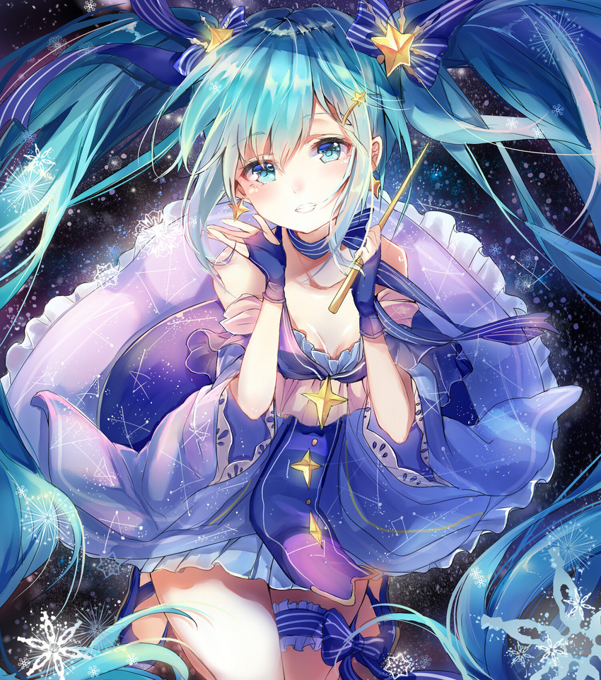 hatsune miku and yuki miku (vocaloid and 1 more) drawn by takitou