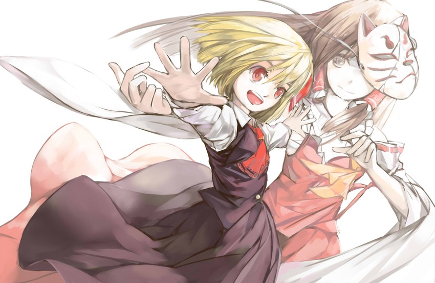 rumia and sendai hakurei no miko (original and 2 more) drawn by maz_(fanxuying)