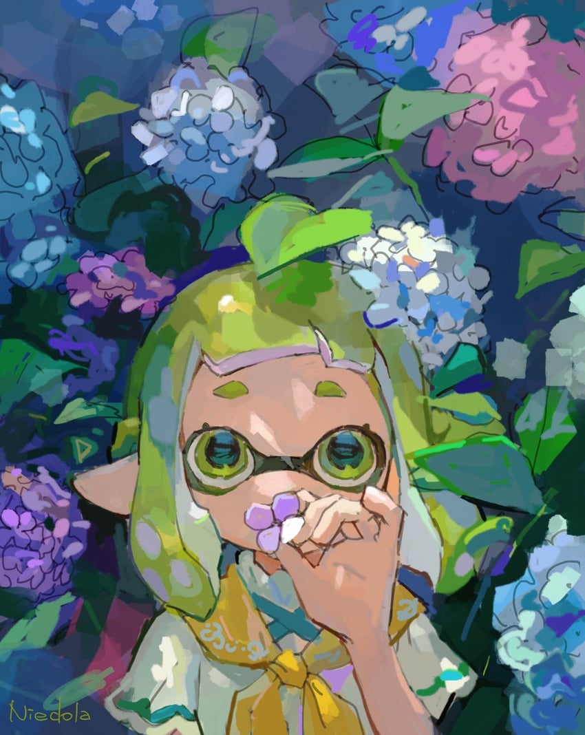 inkling player character and inkling girl (splatoon) drawn by miko_(15476997)