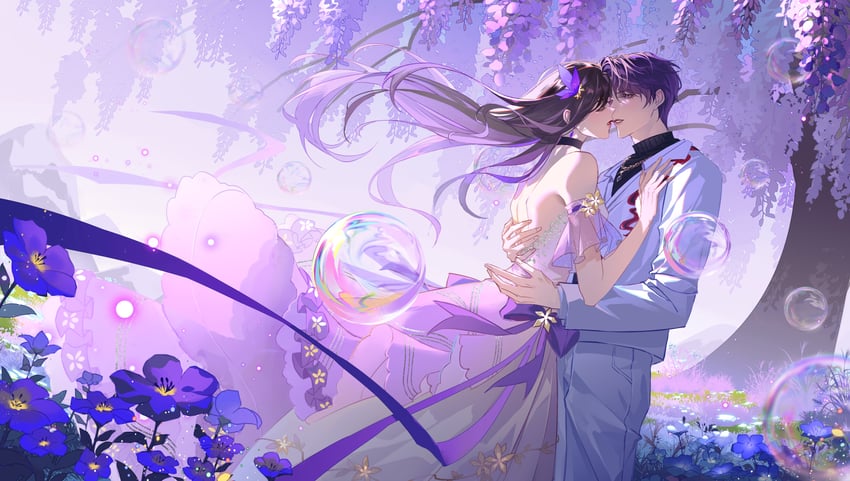 protagonist and rafayel (love and deepspace) drawn by wei_yi