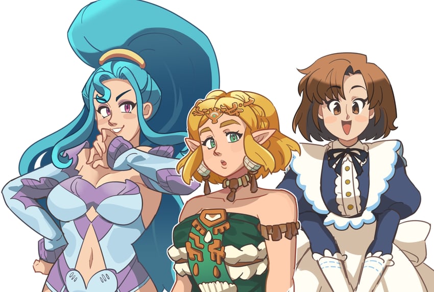 princess zelda, pandora, amazon pandora, and elli (the legend of zelda and 4 more) drawn by loveycloud