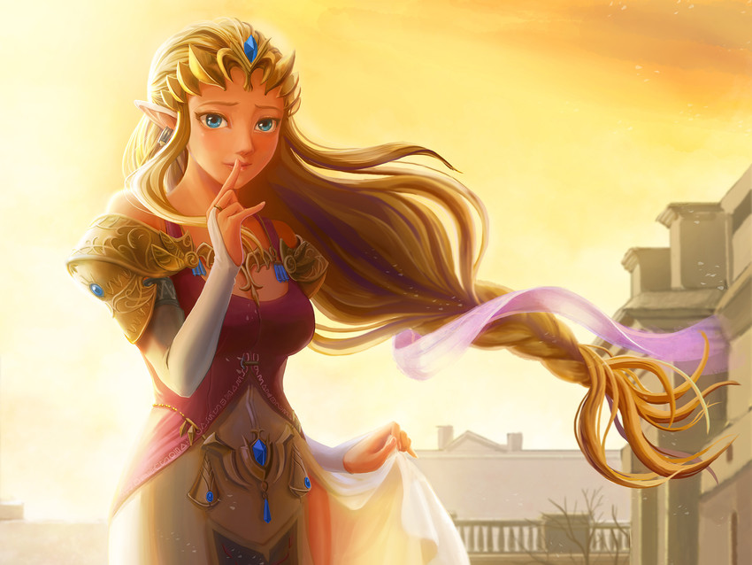 princess zelda (the legend of zelda and 1 more) drawn by chan_qi_(fireworkhouse)