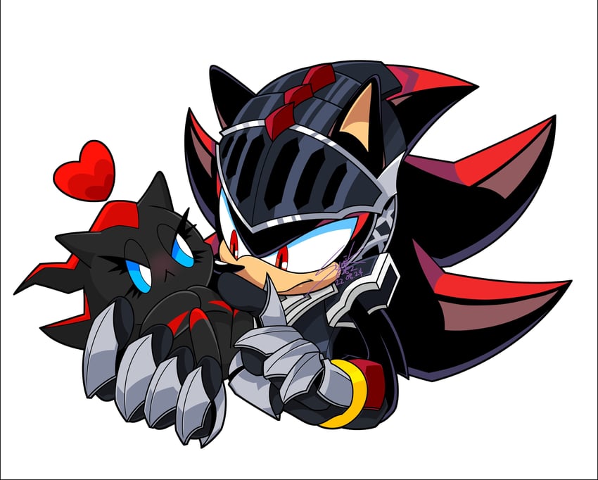 shadow the hedgehog, dark chao, and shadow chao (sonic) drawn by sunik_8282