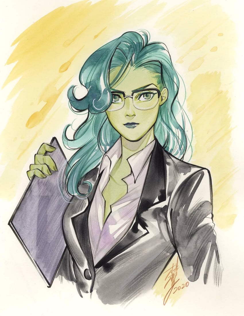she-hulk and jennifer walters (marvel) drawn by peach_momoko