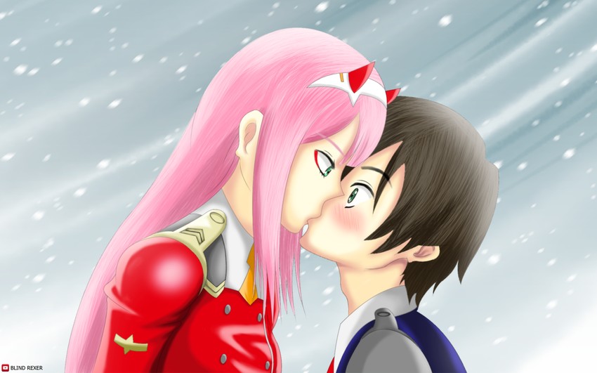 zero two and hiro (darling in the franxx) drawn by blindrexer
