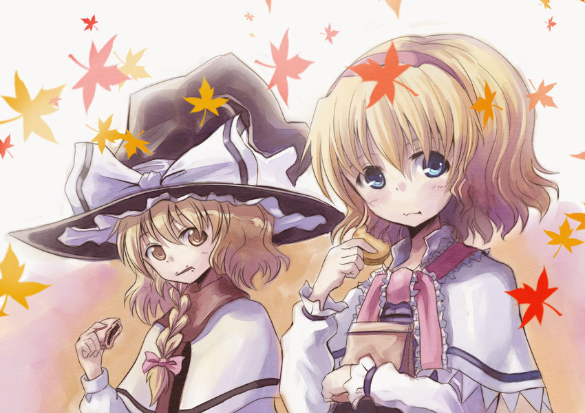 kirisame marisa and alice margatroid (touhou) drawn by hyuuga_azuri