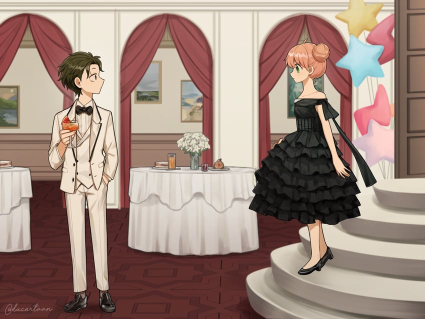anya and damian desmond (spy x family) drawn by ducartoon