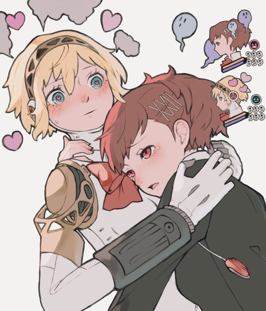 aigis and shiomi kotone (persona and 2 more) drawn by tbjj1208