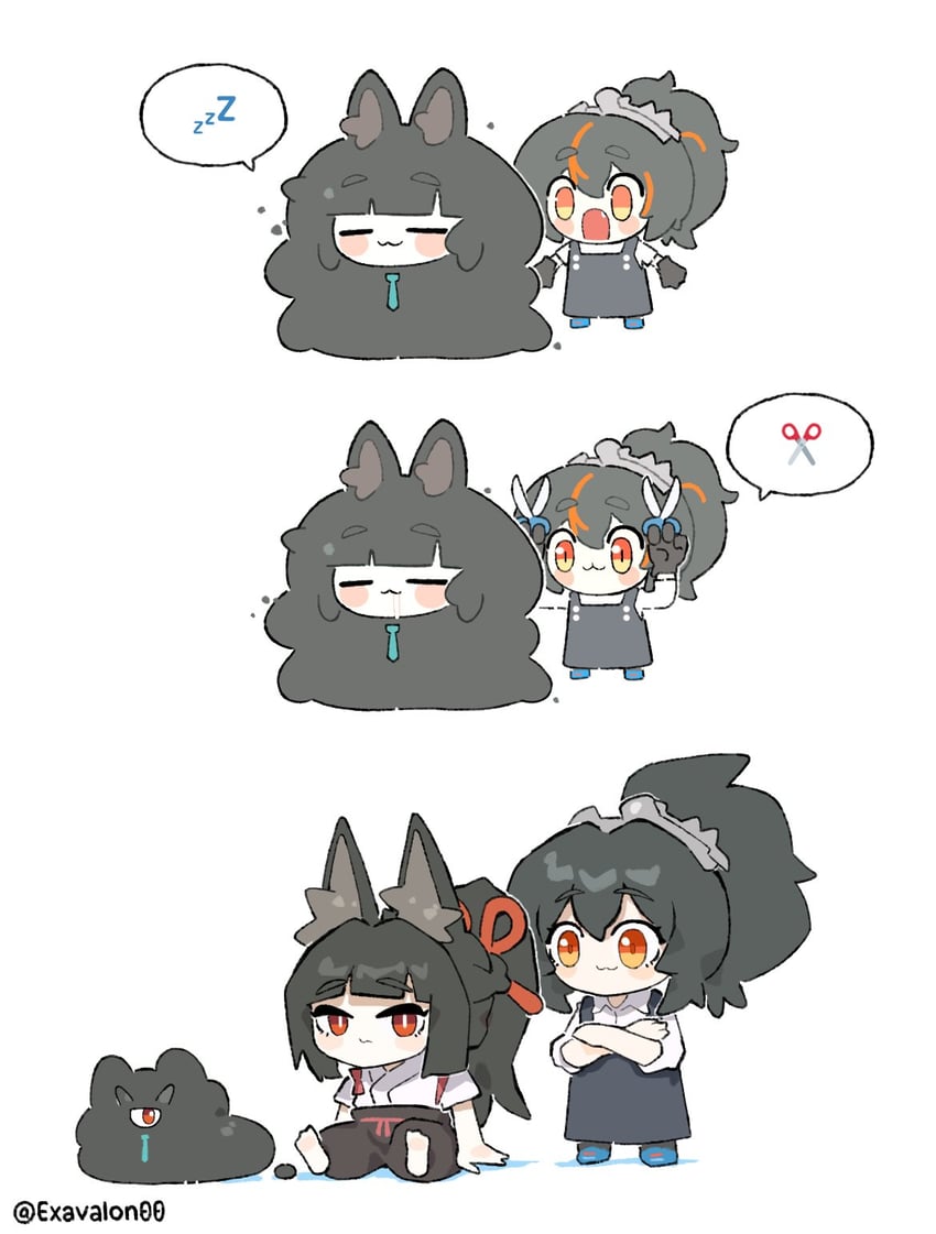 hoshimi miyabi, zhu yuan, and tailless (zenless zone zero) drawn by sima_(exavalon00)