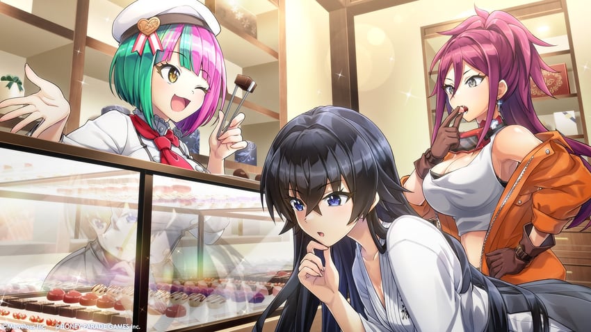 kurenashi yuuri, helly lewis, and hagane otsuki (dolphin wave) drawn by ootomo_takuji