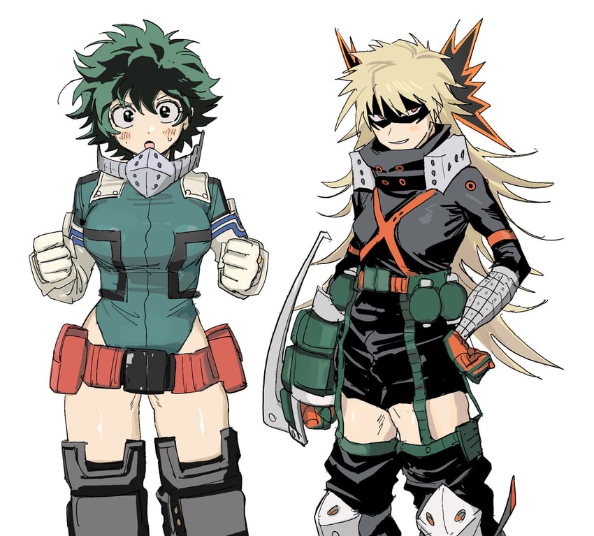 midoriya izuku and bakugou katsuki (boku no hero academia) drawn by yumei_(jigoku101)
