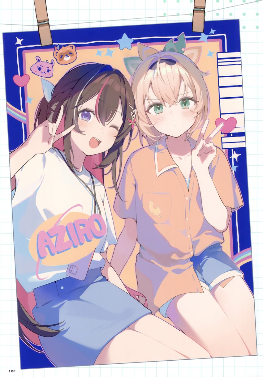 kazama iroha, azki, pokobee, and pioneer (hololive) drawn by hana_mori