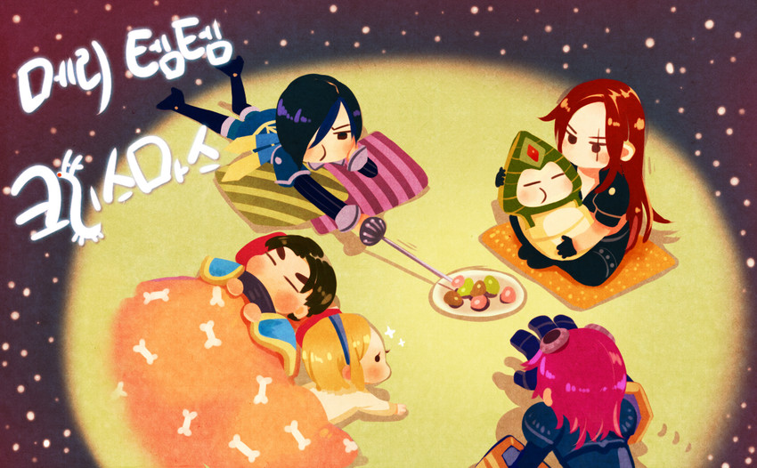 vi, lux, katarina, garen, fiora, and 1 more (league of legends) drawn by hooreng