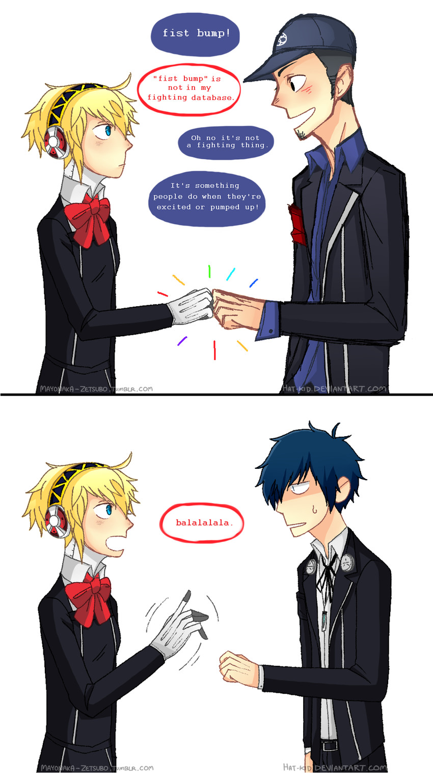 yuuki makoto, aigis, and iori junpei (persona and 2 more) drawn by mayonaka-zetsubo