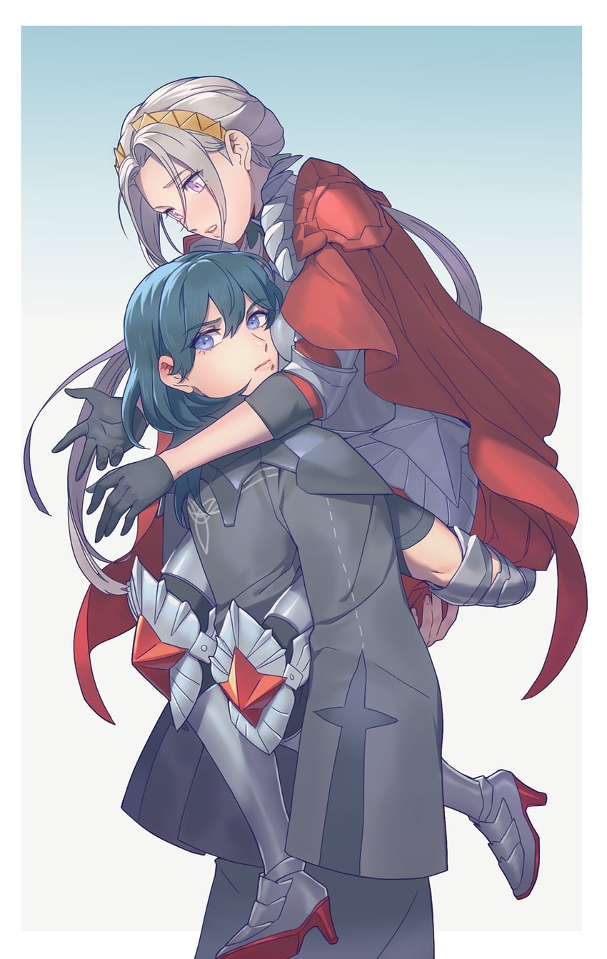 female byleth and edelgard von hresvelg (fire emblem and 2 more) drawn by radiostarkiller