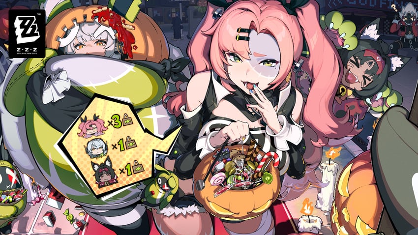 nicole demara, anby demara, amillion, nekomiya mana, and billy kid (zenless zone zero)