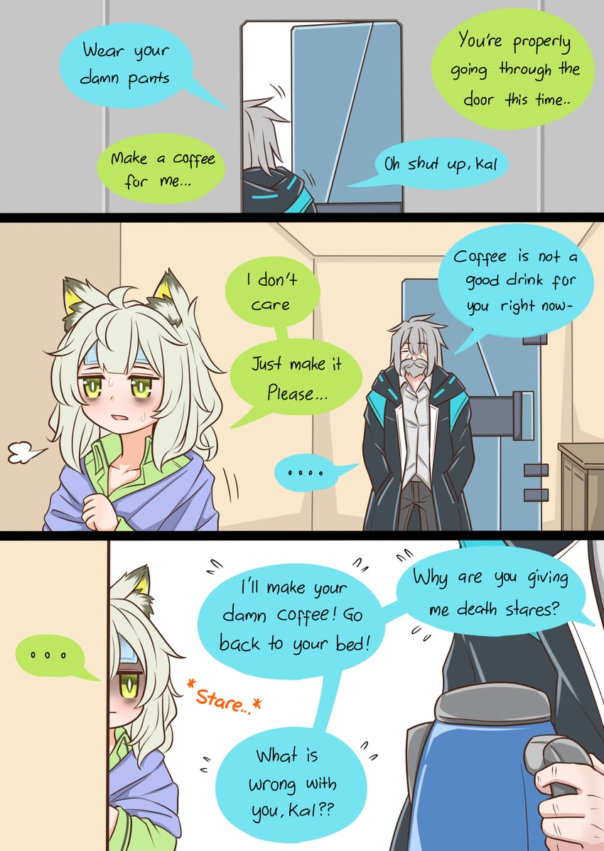 doctor, kal'tsit, male doctor, and old man (arknights) drawn by guin_guin