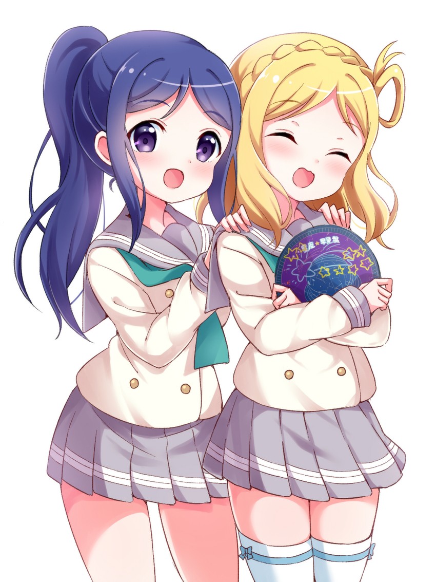 matsuura kanan and ohara mari (love live! and 1 more) drawn by pipette1223