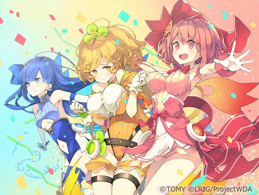 onko akino, asu hirana, and sakigake rei (wixoss and 1 more) drawn by keypot