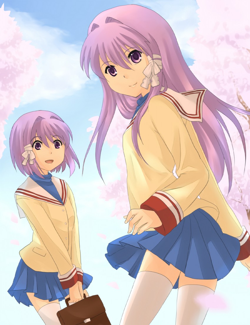 fujibayashi kyou and fujibayashi ryou (clannad) drawn by tamotsu_(artist)