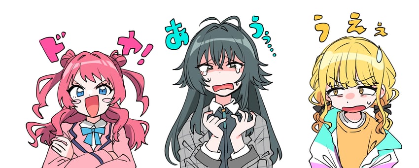 fujita kotone, hanami saki, and tsukimura temari (idolmaster and 1 more) drawn by sukoyaka_(100hituzi)