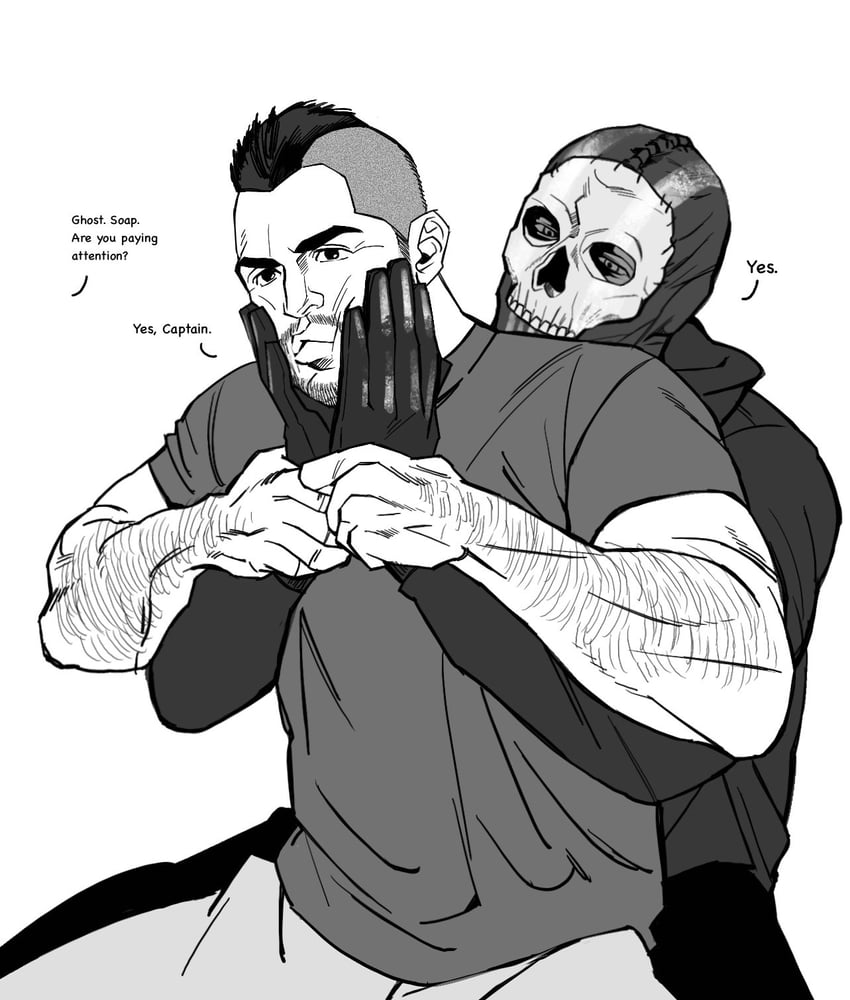 ghost and soap (call of duty and 1 more) drawn by bonjourdraws