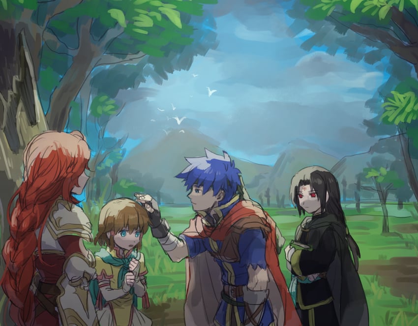 ike, soren, mist, and titania (fire emblem and 1 more) drawn by kometubu0712