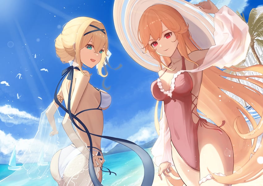 richelieu and jeanne d'arc (azur lane) drawn by aoi_tooru