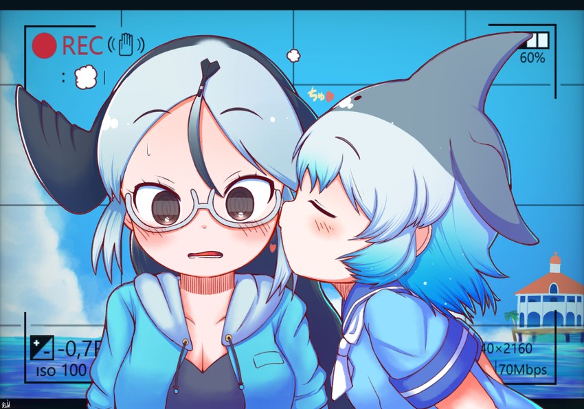 common bottlenose dolphin and california sea lion (kemono friends) drawn by rakugakiraid