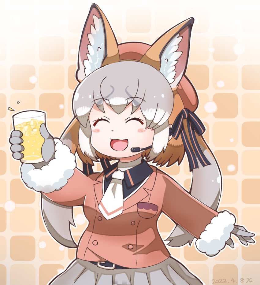 island fox (kemono friends and 1 more) drawn by hissaa_(hisser)