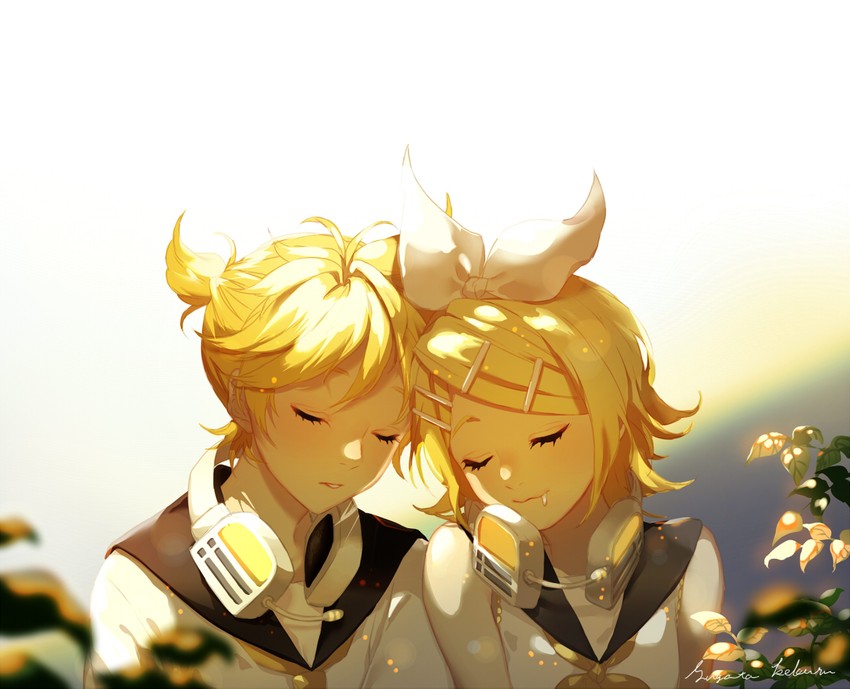 kagamine rin and kagamine len (vocaloid) drawn by sugata_keburu