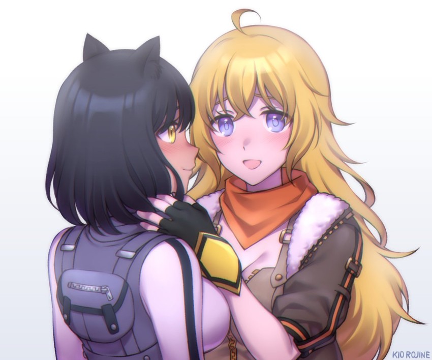 yang xiao long and blake belladonna (rwby) drawn by kio_rojine