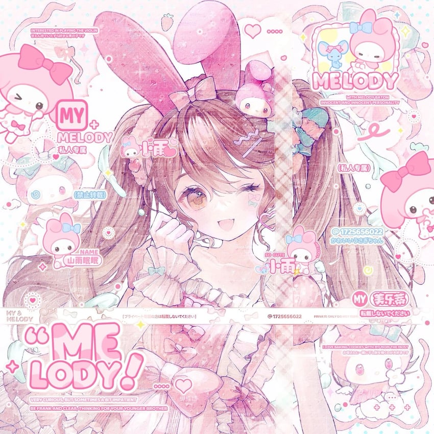 my melody and mr. flat (original and 2 more) drawn by maomao_dawang
