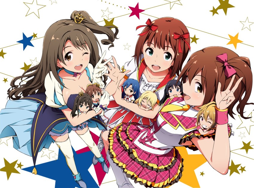 shibuya rin, hoshii miki, kisaragi chihaya, amami haruka, shimamura uzuki, and 4 more (idolmaster and 2 more) drawn by akita_hika