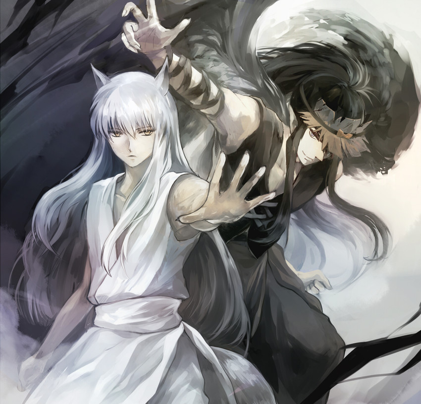 youko kurama and kuronue (yu yu hakusho) drawn by nishikawa_(fe)