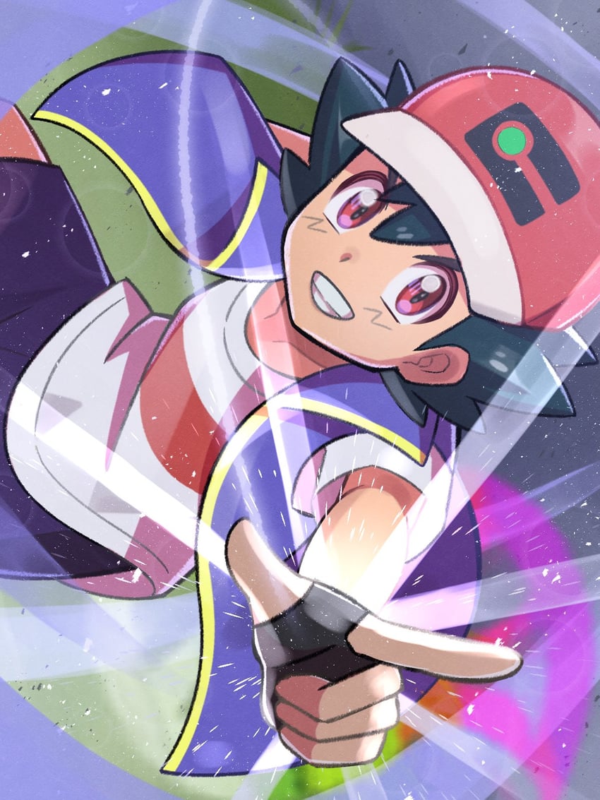 ash ketchum (pokemon and 1 more) drawn by inana_umi