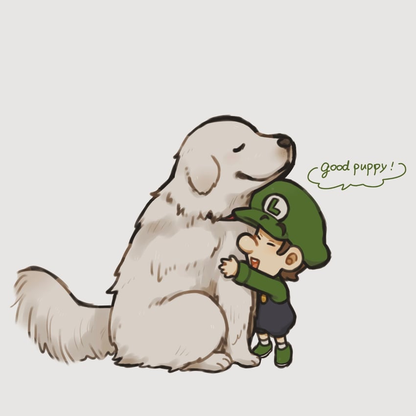luigi, polterpup, and baby luigi (mario and 2 more) drawn by mimimi_(mimimim9999)