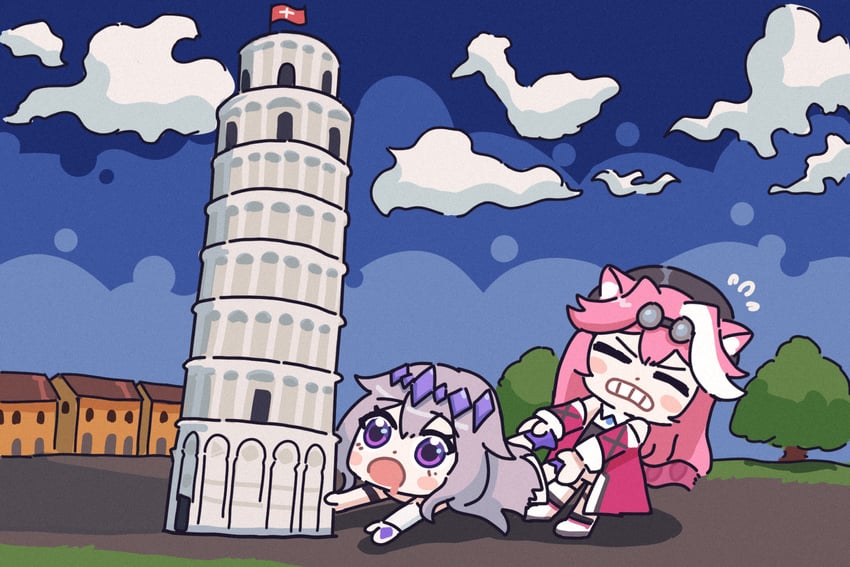 koseki bijou, raora panthera, and subaru duck (hololive and 1 more) drawn by bing_huyue