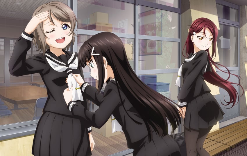 watanabe you, sakurauchi riko, and kurosawa dia (love live! and 1 more)