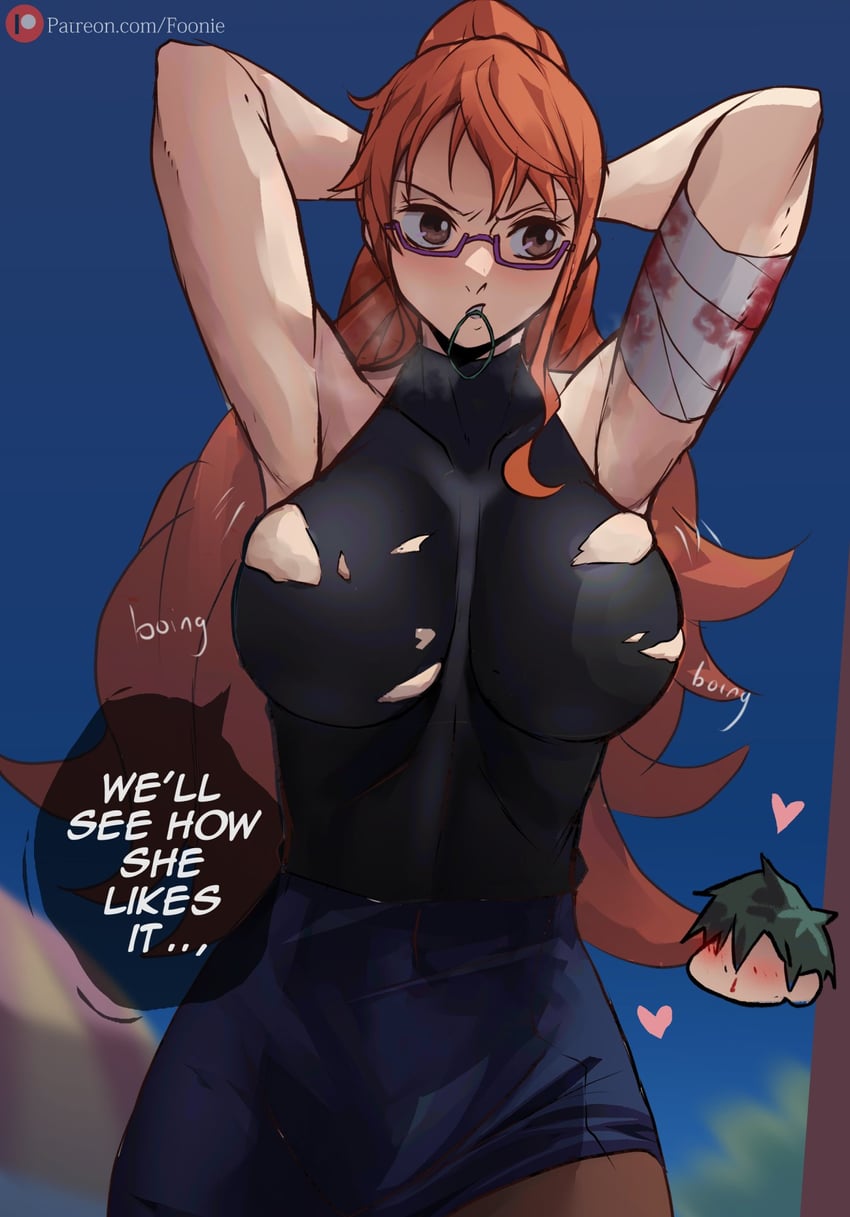 nami and zen'in maki (one piece and 1 more) drawn by funi_xd